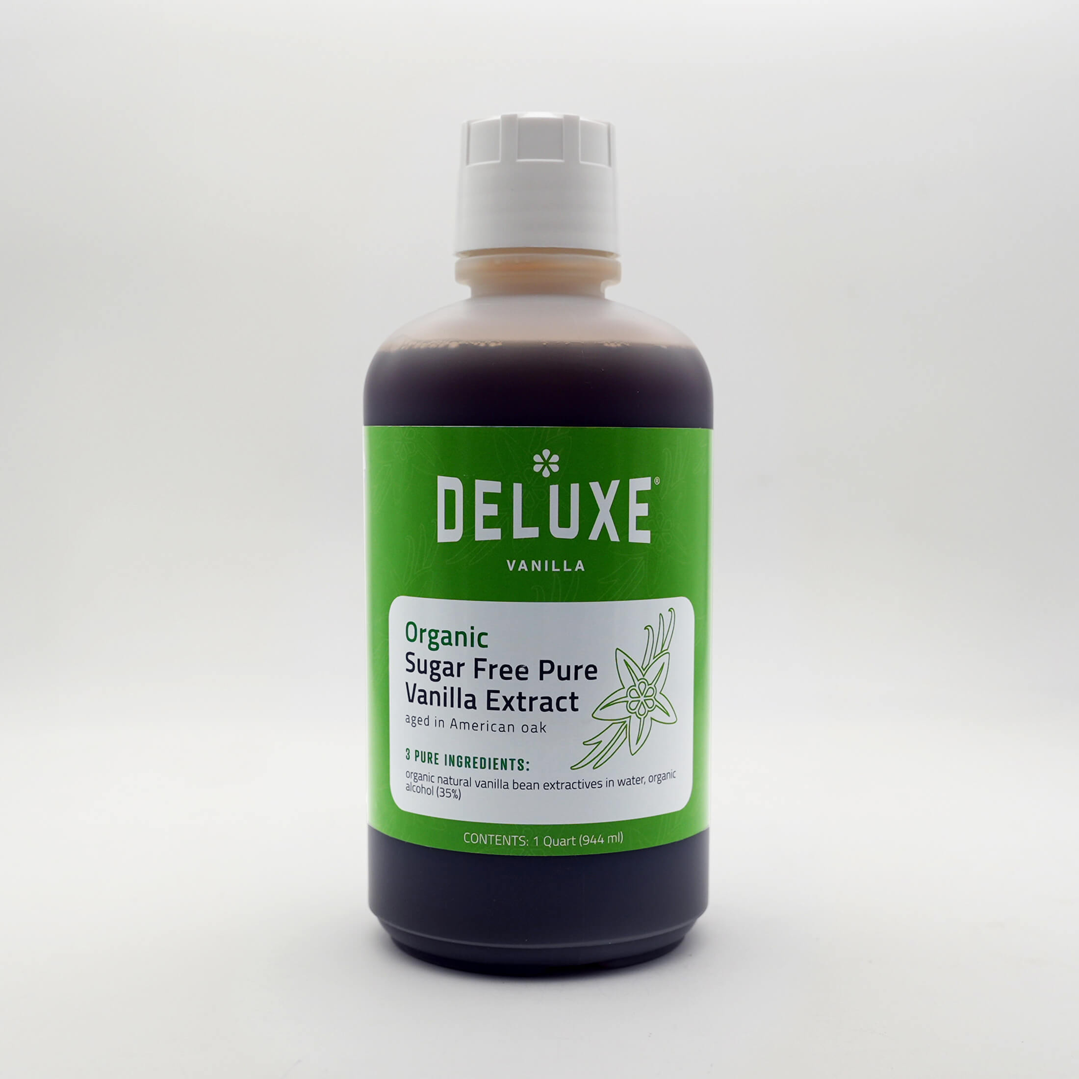Organic Sugar Free Pure Vanilla Extract (1 Quart)